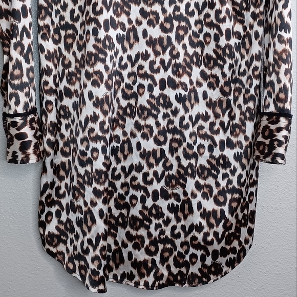 Victoria's Secret Leopard Print Button Down Front Night Shirt - Picture 6 of 12